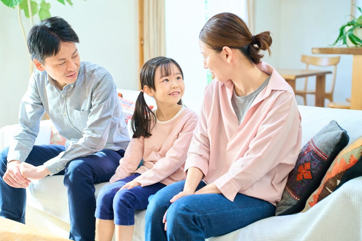 Parents talking to a child about divorce and separation