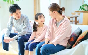 Parents talking to a child about divorce and separation